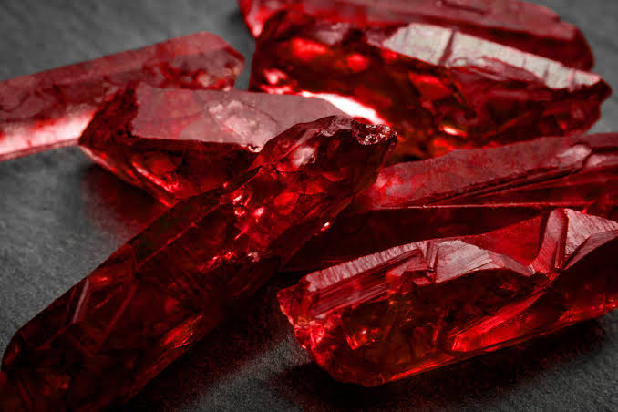 Raw ruby crystal, as it arrives from source