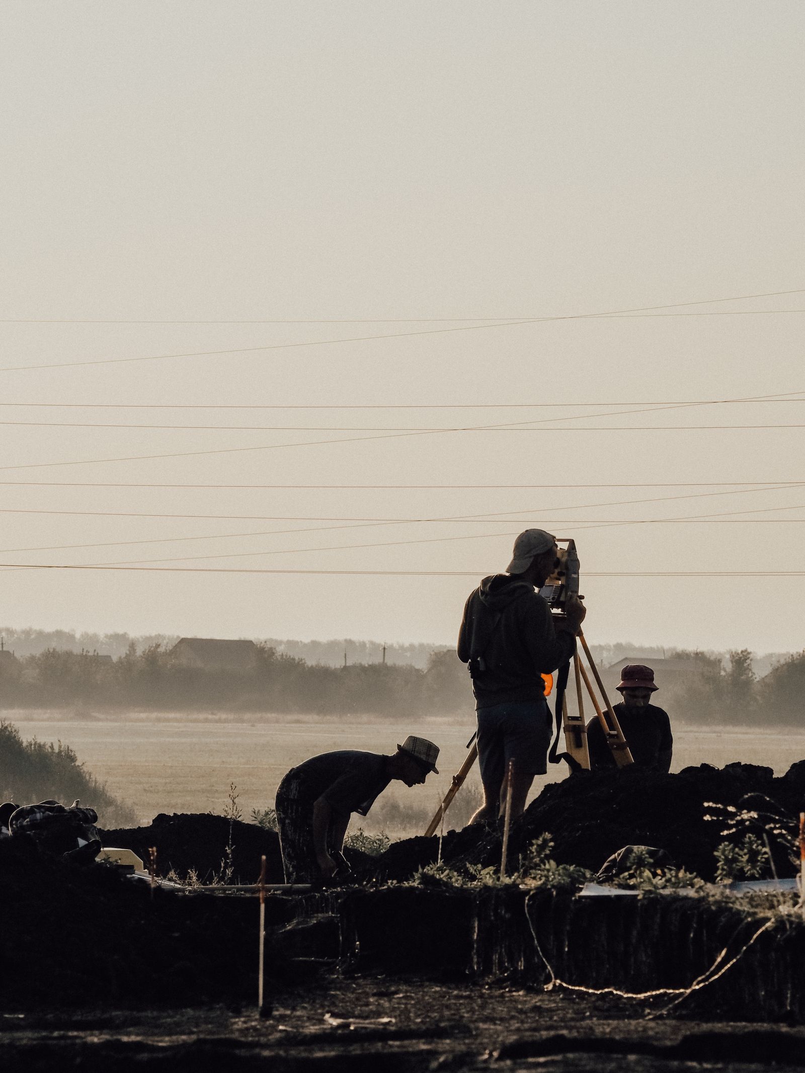 Survey team assessing a mining site in the field